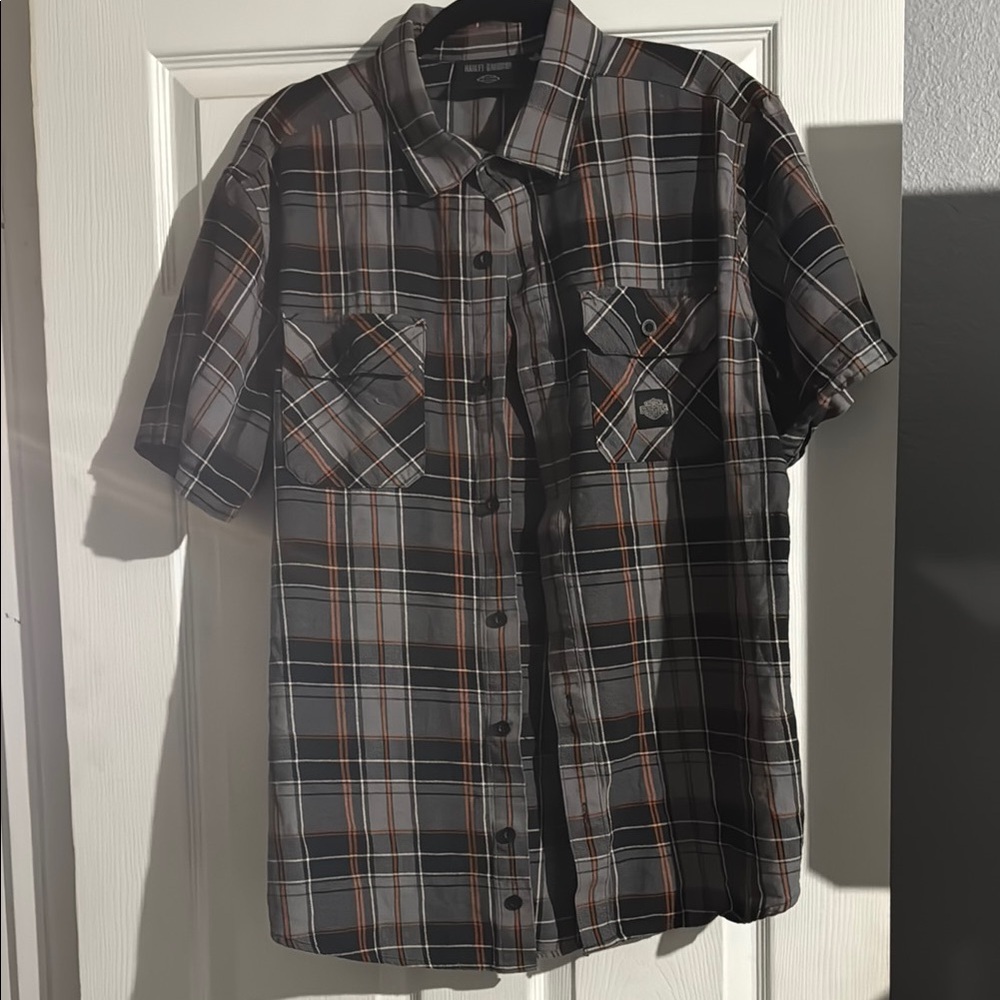 Urban Pipeline Gray and Orange Casual Button Down Shirt